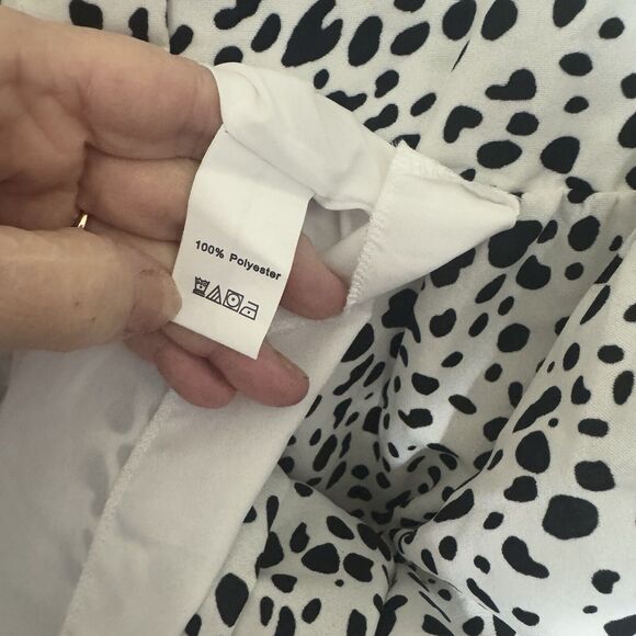Dalmatian Tiered Polka Dot Mini Dress Spotted Black White Sz Small Spring Fun - Picture 7 of 9